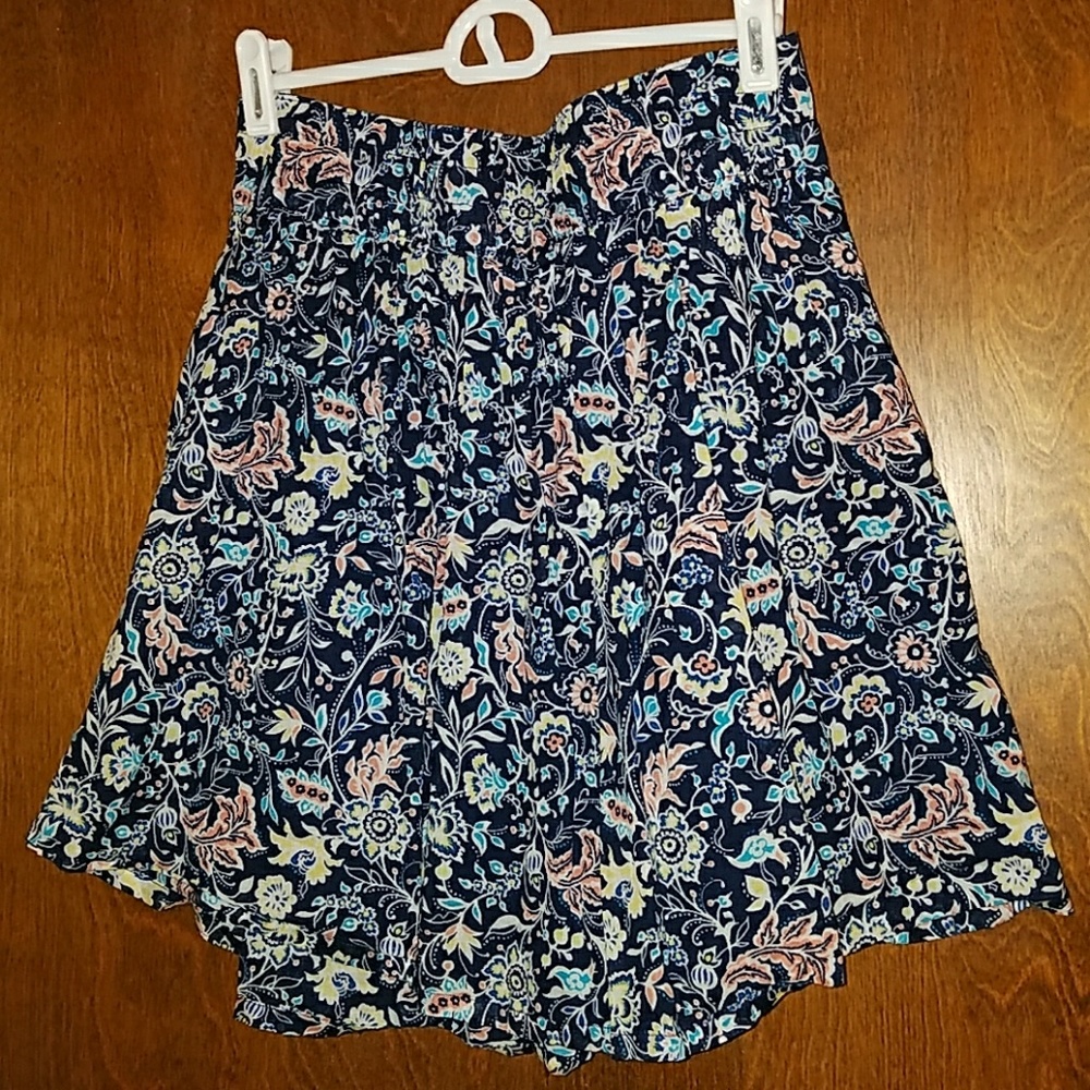 Smock waisted circle midi skirt